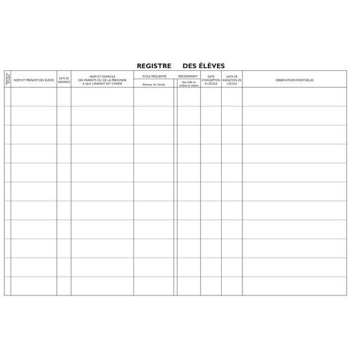 Registre matricule 200 élèves 21x29.7 cm 48 pages réf P12 - Image 4