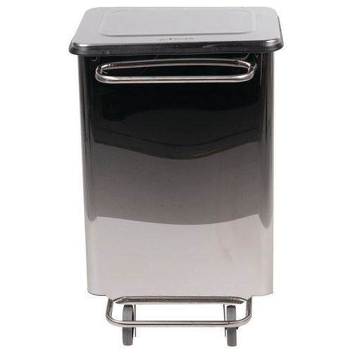 Conteneur mobile à pédale anti-feu inox brillant 70 L - Manutan - Image 2