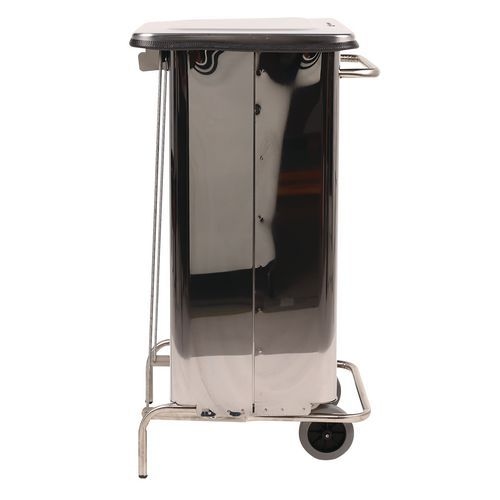 Conteneur mobile à pédale anti-feu inox brillant 70 L - Manutan - Image 6