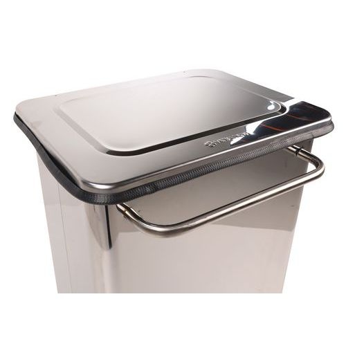 Conteneur mobile à pédale anti-feu inox brillant 70 L - Manutan - Image 4