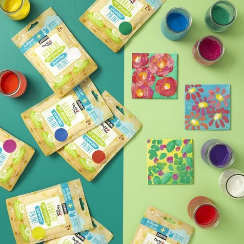 Set 10 sachets 180g gouache poudre - assorties +2 cuillères - Image 3