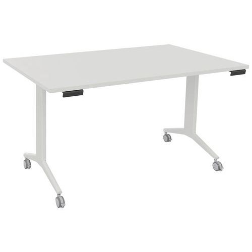 Table abattante rectangulaire Avel  pieds blancs sur roulettes - Image 3