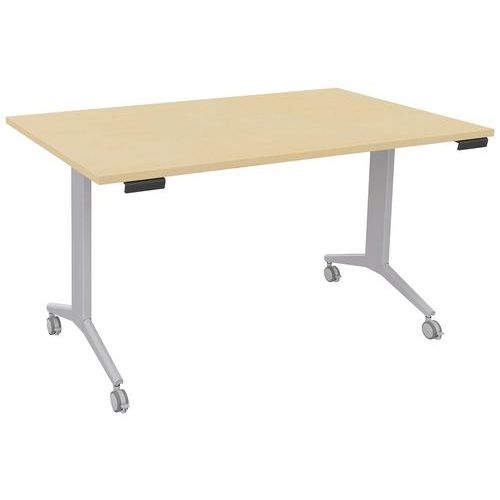 Table rectangulaire Avel plateau pivotant pieds alu sur roulettes - Image principale