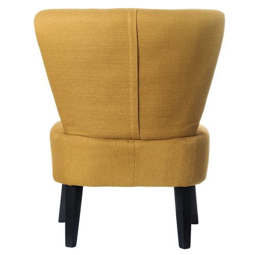 Fauteuil Marwin pied hêtre teinté noir revêtement tissu coloris Safran - Image 2