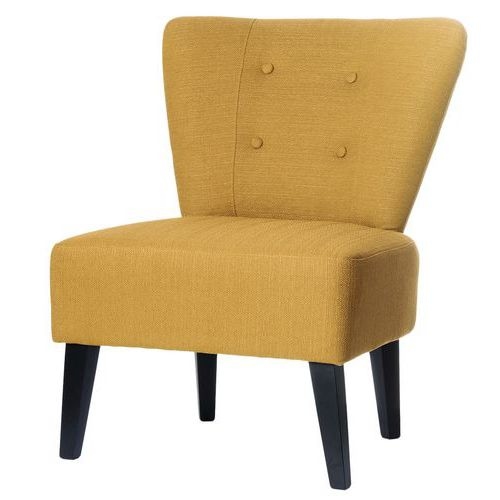 Fauteuil Marwin pied hêtre teinté noir revêtement tissu polyester - Image 3