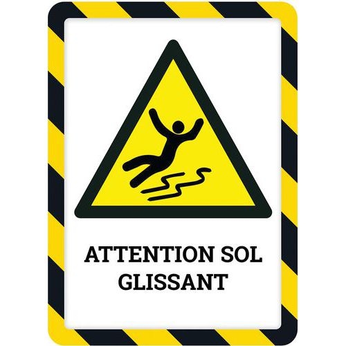 Lot de 2 cadre magneto securite magnetique A4 jaune/noir - Image 4