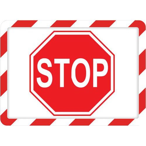 Lot de 2 cadre magneto securite magnetique A4 rouge/blanc - Image 5