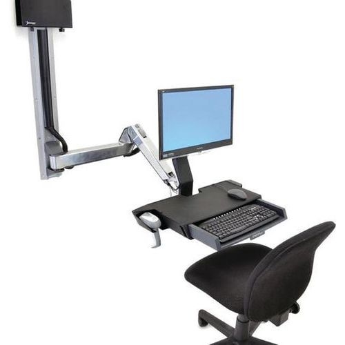 Station murale StyleView Combo assis-debout avec plan de travail - Ergotron - Image 3