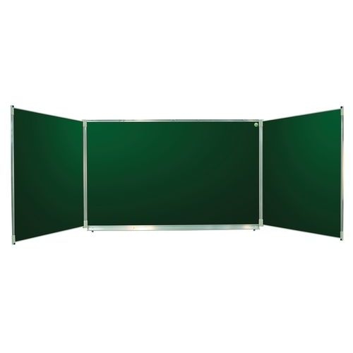 Tableau triptyque émaillé intérieur vert extérieur blanc 120x400 cm ouvert - Image 2