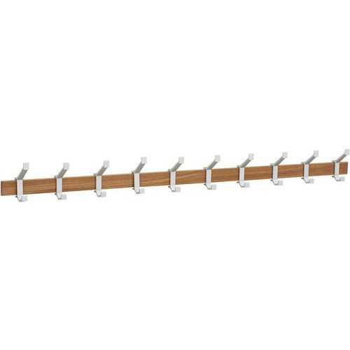 Portemanteau mural Bois 10 patères Argent - Image principale