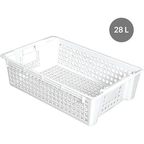 Caisse empilable emboîtable ajourée - GILAC, Coloris : Blanc - Image 2