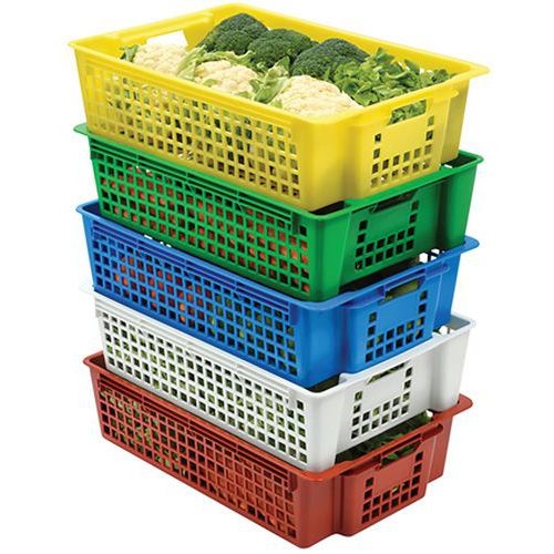 Caisse empilable emboîtable ajourée - GILAC, Coloris : Blanc - Image 3