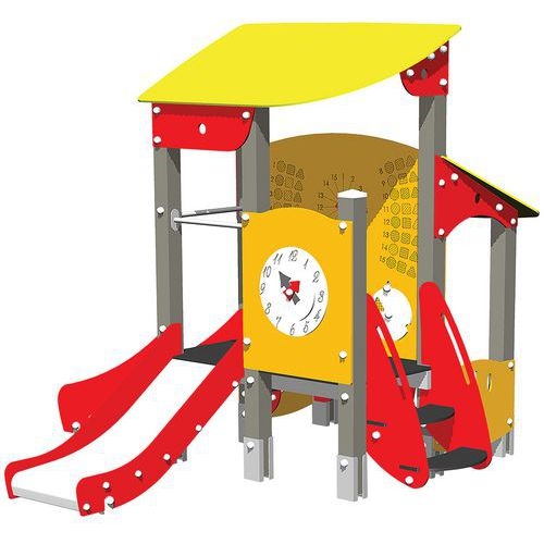 Structure grande tour et grande cabane Ptit Loup alu/inox jambes de scellement - Image principale