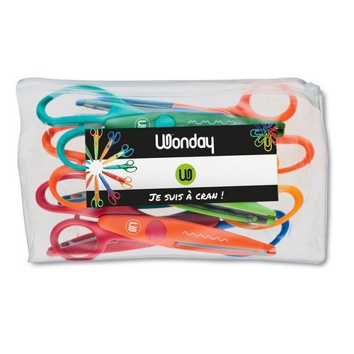 Pochette 6 ciseaux 16 cm crantés - Image principale