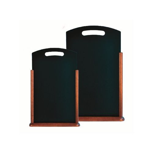 Ardoise de table en bois vernis poignée 21x45 cm marron - Image principale