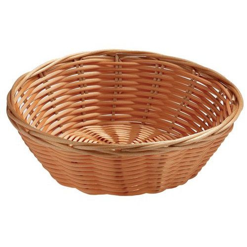 Corbeille à pain ronde en polypropylène 21x6 cm marron - Image principale