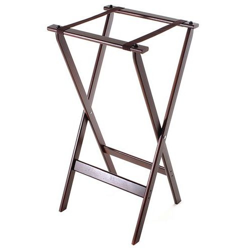 Porte plateau pliant en bois et nylon marron - Image principale