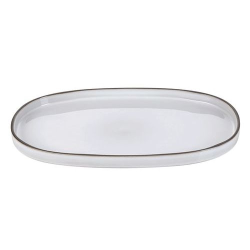 Assiette ovale en porcelaine blanc-Caractere-Revol - Image principale
