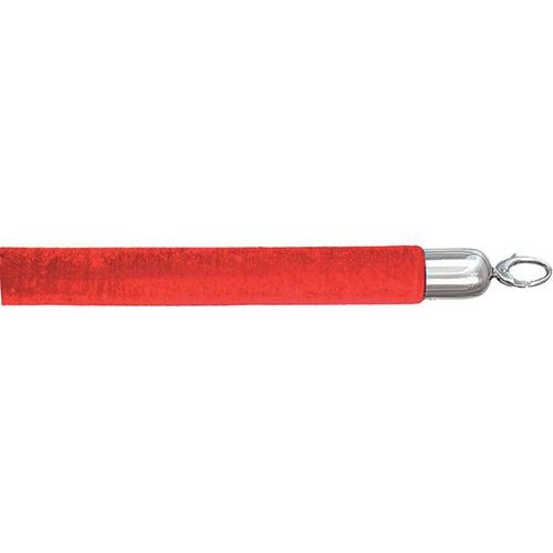 Corde velour en inox 150 cm rouge et argent - Image principale