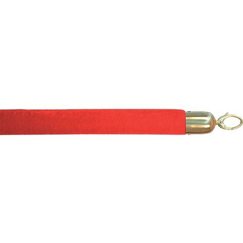 Corde velour en inox 150 cm rouge et doré - Image principale