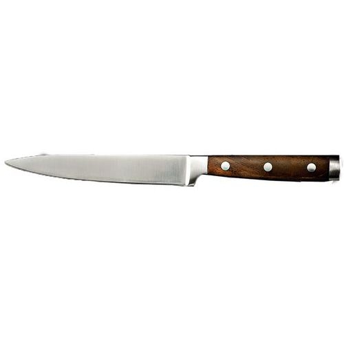 Couteau à steak inox et bois foncé 12,5 cm - Image principale