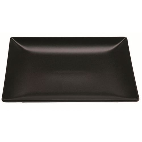 Assiette carrée en grès 18x18x2 cm noir-Kuro - Image principale