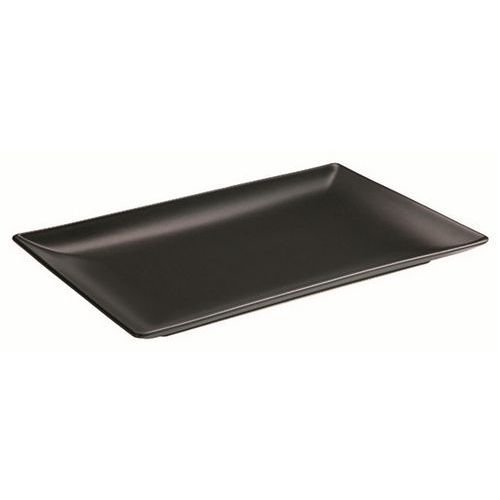 Assiette rectangulaire en grès 25X15X2 cm noir-Kuro - Image principale