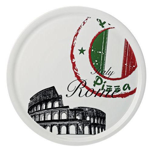 Assiette à pizza en porcelaine ø31 cm blanc-Rome - Image principale