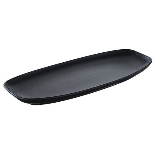 Assiette rectangulaire en porcelaine noir-Club - Image principale