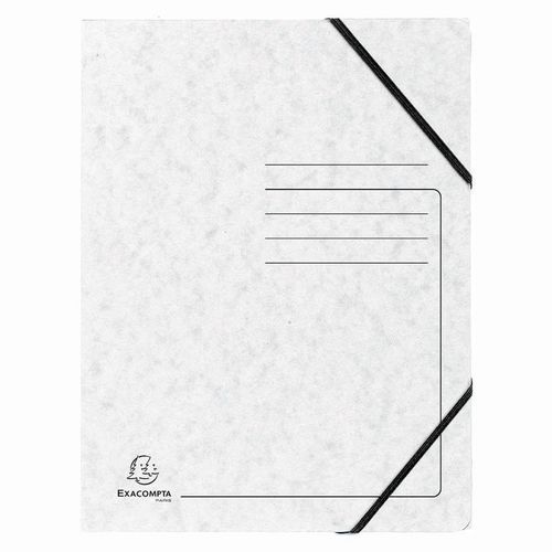 Lot de 25 Chemises à élastique sans rabats carte lustrée - A4-Blanc - Image principale