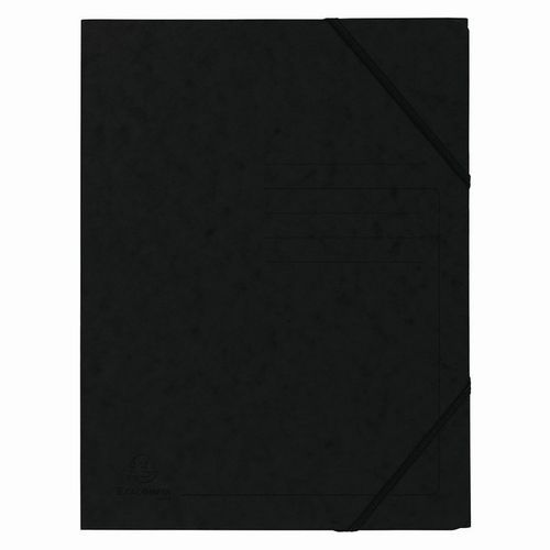 Lot de 25 Chemises à élastique sans rabats carte lustrée - A4-Noir - Image principale