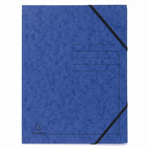 Lot de 25 Chemises à élastique sans rabats carte lustrée - A4-Bleu - Image principale