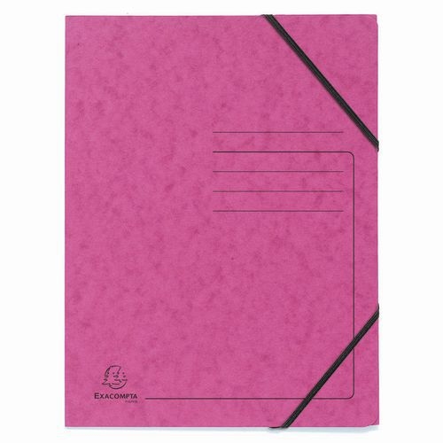 Lot de 25 Chemises à élastique sans rabats carte lustrée - A4-Rose - Image principale
