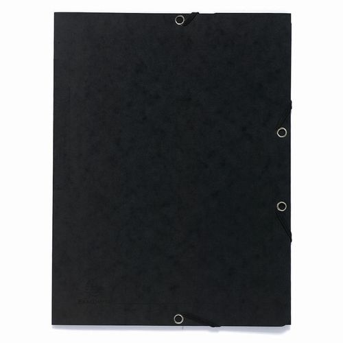 Lot de 25 Chemises à élastique 3 rabats carte lustrée - A4-Noir - Image principale