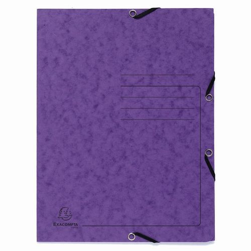 Lot de 25 Chemises à élastique 3 rabats carte lustrée - A4-Violet - Image principale