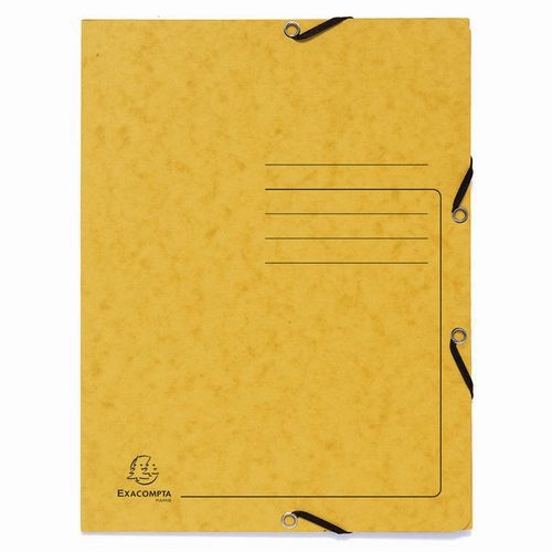 Lot de 25 Chemises à élastique 3 rabats carte lustrée - A4-Jaune - Image principale