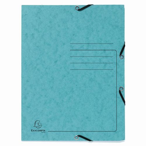 Lot de 25 Chemises à élastique 3 rabats carte lustrée - A4-Turquoise - Image principale