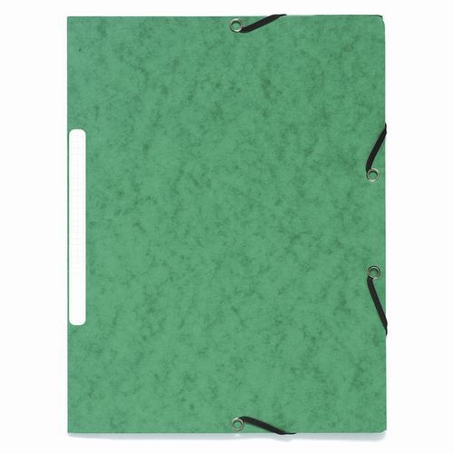 Lot de 50 Chemises à élastiques 3 rabats carte marbrée recyclée Vert - Image principale