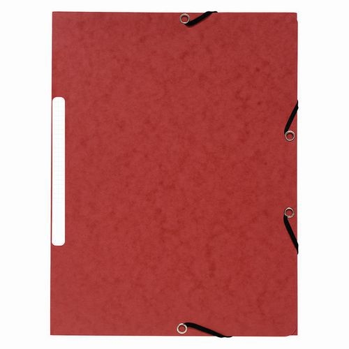 Lot de 50 Chemises à élastiques 3 rabats carte marbrée recyclée Rouge - Image principale