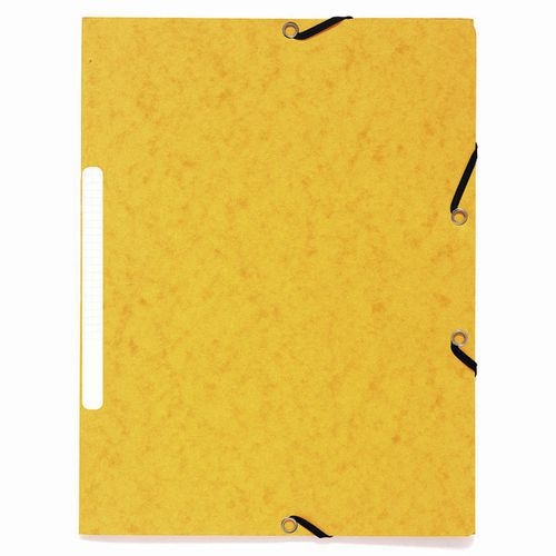 Lot de 50 Chemises à élastiques 3 rabats carte marbrée recyclée Jaune - Image principale
