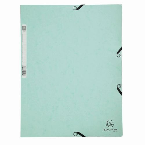 Lot de 25 Chemises à élastiques carte lustrée Aquarel - A4-Vert pastel - Image principale