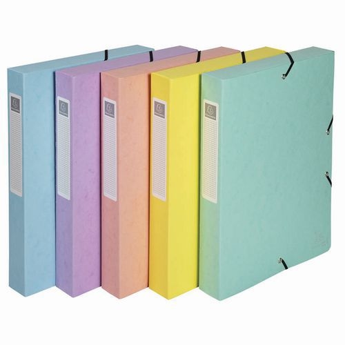 Lot de 8 Boites de classement Exabox Dos 40mm assorties - Image principale