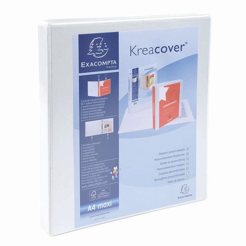 Classeur double anneaux personnalisable blanc - Exacompta - Image principale