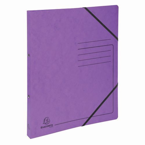 Lot de 10 Classeur 2 anneaux 15mm carte lustrée imprimée - A4-Violet - Image principale