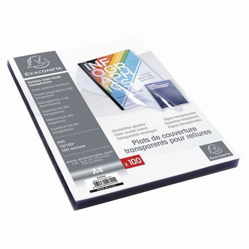 Boite de 100 plats pour relier PVC 15x100e - A4-Cristal - Image principale