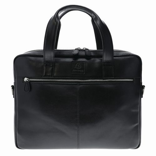 Sacoche pour ordinateur en cuir noir - Exacompta - Image principale