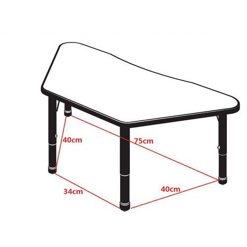 Table Clémence plateau trapèze - Manutan Expert - Image 2