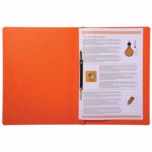 Lot de 25 Chemises à lamelle carte lustrée - A4-Orange - Image 2