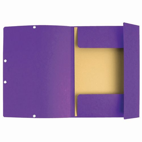Lot de 25 Chemises à élastique 3 rabats carte lustrée - A4-Violet - Image 2