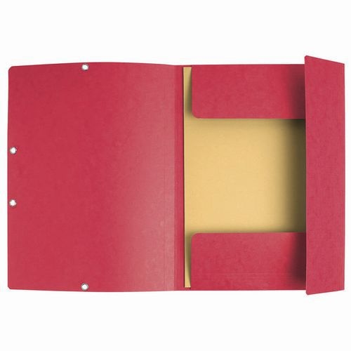 Lot de 50 Chemises à élastiques 3 rabats carte marbrée recyclée Rouge - Image 2